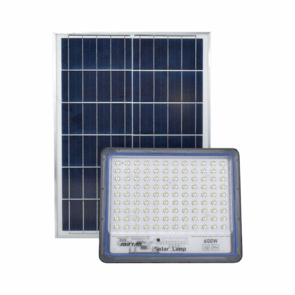 Στεγανός Ηλιακός Προβολέας LED 600W Ψυχρό Λευκό 6500K με Τηλεχειριστήριο IP66 Jortan RL-JT-BS600W-TFTZ