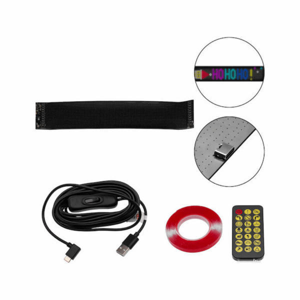 Εύκαμπτη LED Πινακίδα RGB Bluetooth με Κινούμενες Εικόνες και Κείμενο μέσω Εφαρμογής - LED Matrix Panel 12x59.5cm OEM 62412922