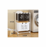 Καλάθι Απλύτων Υφασμάτινο 57x28x97cm Λευκό 62882876 - Image 2