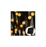 160 Λαμπάκια LED 3μ. x 200εκ Θερμό Λευκό Ηλιακά Τύπου Κουρτίνα με Διαφανές Καλώδιο και Προγράμματα Arrango AN48424 - Image 2