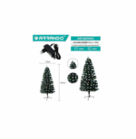 Χριστουγεννιάτικο Δέντρο Πράσινο Χιονισμένο 150εκ με Πλαστική Βάση και Οπτικές Ίνες Arrango AN79593 - Image 2