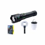 Επαναφορτιζόμενος Αδιάβροχος Φακός LED με 5 Τρόπους Λειτουργίας Μαύρος 58151230