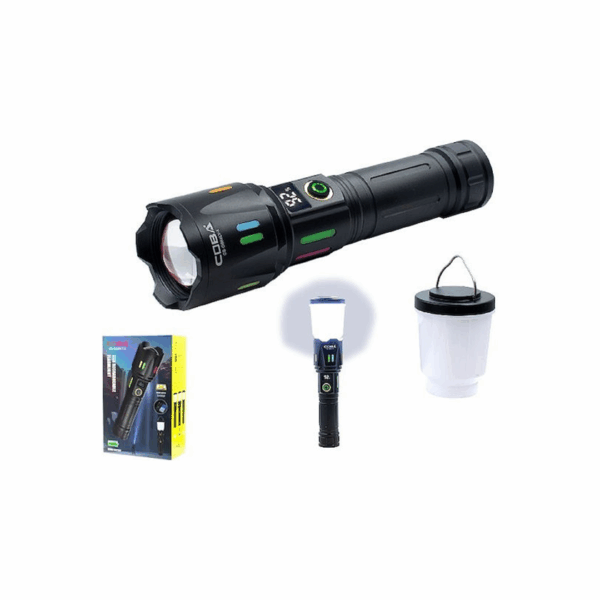 Επαναφορτιζόμενος Αδιάβροχος Φακός LED με 5 Τρόπους Λειτουργίας Μαύρος 58151230