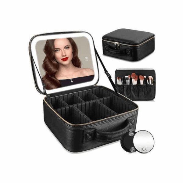 Βαλιτσάκι Μακιγιάζ με Επαναφορτιζόμενο LED Καθρέφτη - Makeup Case With Rechargeable LED Mirror-EF6879595477 58472546