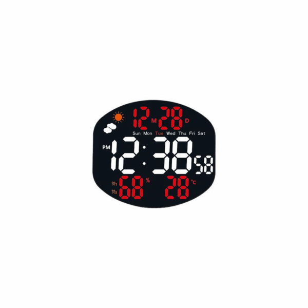 Ρολόι Τοίχου Ψηφιακό Κόκκινο Ø60cm 60118548