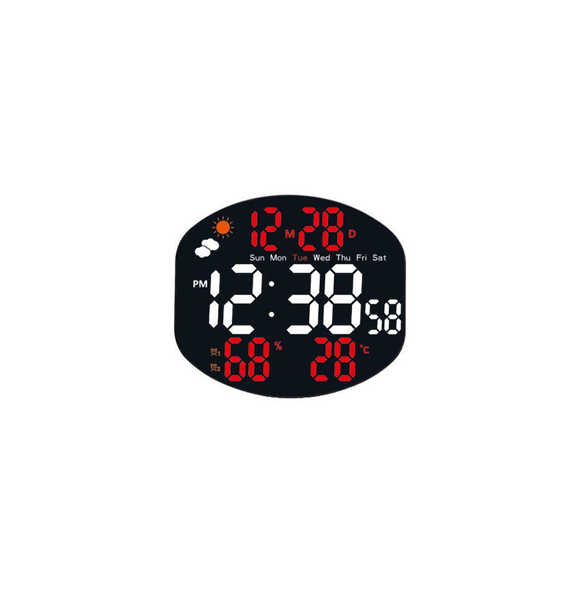 1 Ρολόι Τοίχου Ψηφιακό Κόκκινο Ø60cm 60118548 - Image 1