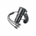 Φορτιστής Αυτοκινήτου WP-C44 33W 2A με Θύρες: 2xUSB μαζί με Καλώδιο Lightning / Micro-USB / Type-C Μαύρος WK-WP-C44_BLACK WK 55723723