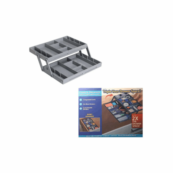 Επεκτεινόμενος Διοργανωτής Συρταριού 2 Επιπέδων Γκρι 00624 Oem 59589334