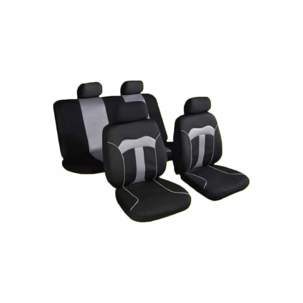 Σετ Κάλυμμα Θέσης Αυτοκινήτου Μαύρο-Γκρι 5 Καθισμάτων W00663 36970956