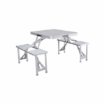 Τραπέζι Αλουμινίου για Camping Πτυσσόμενο 136x85x85cm Γκρι Marbueno 51263793