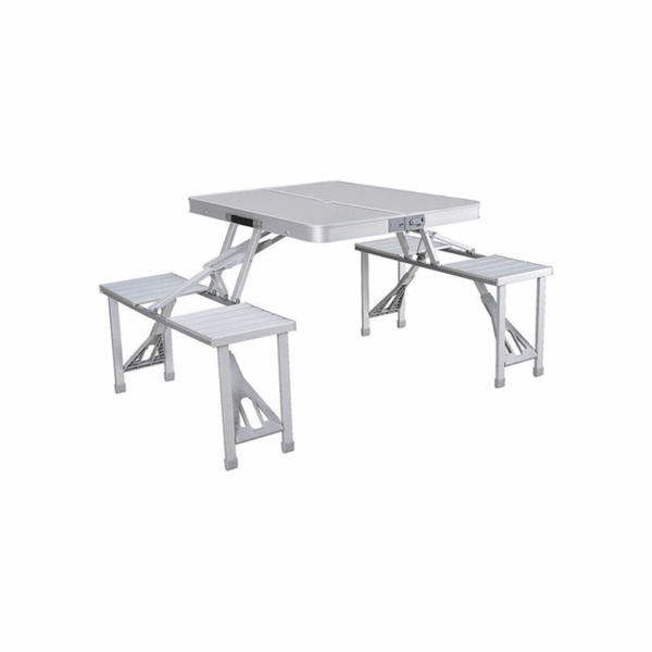 Τραπέζι Αλουμινίου για Camping Πτυσσόμενο 136x85x85cm Γκρι Marbueno 51263793