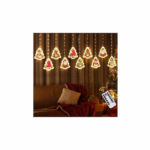 Χριστουγεννιάτικη Κουρτίνα LED Έλατα Θερμού Φωτισμού με Φιγούρες 3m Andowl Q-LED623 63692306