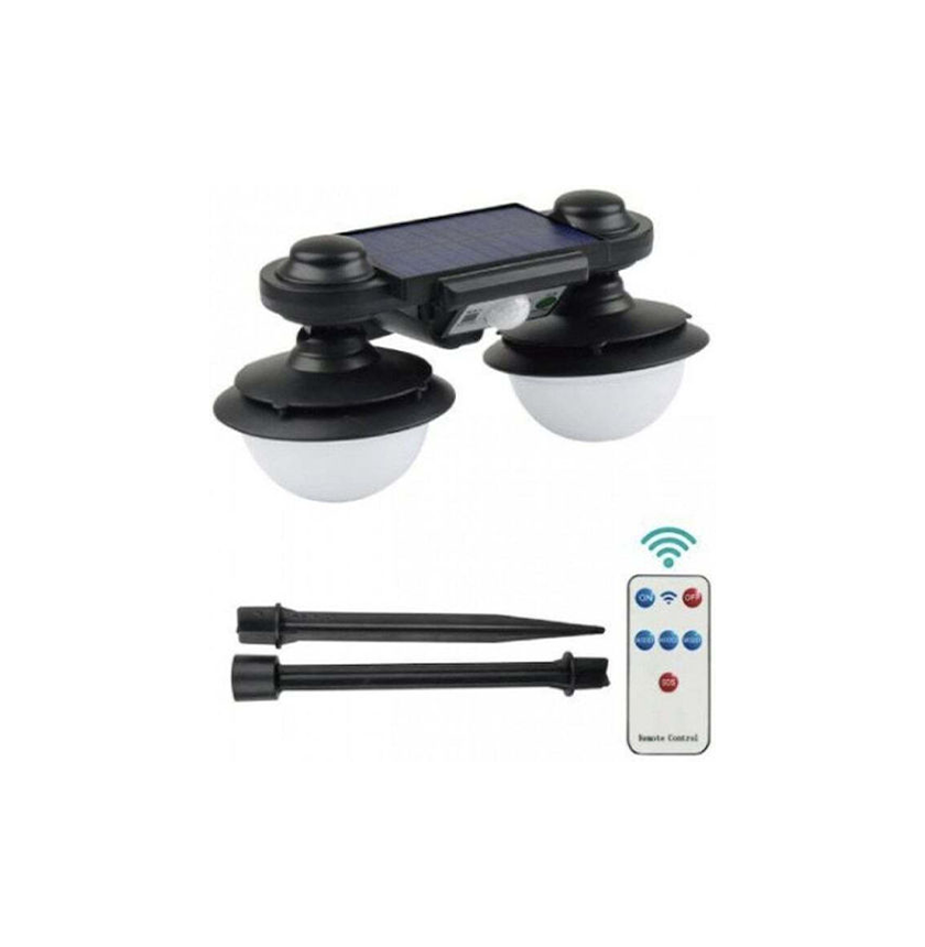 1 Επιτοίχιο Διπλό Ηλιακό Φωτιστικό Φανάρι 24W 120LED Ψυχρό Λευκό με Αισθητήρα Κίνησης και Τηλεχειριστήριο - AigoStar 54112550 - Image 1