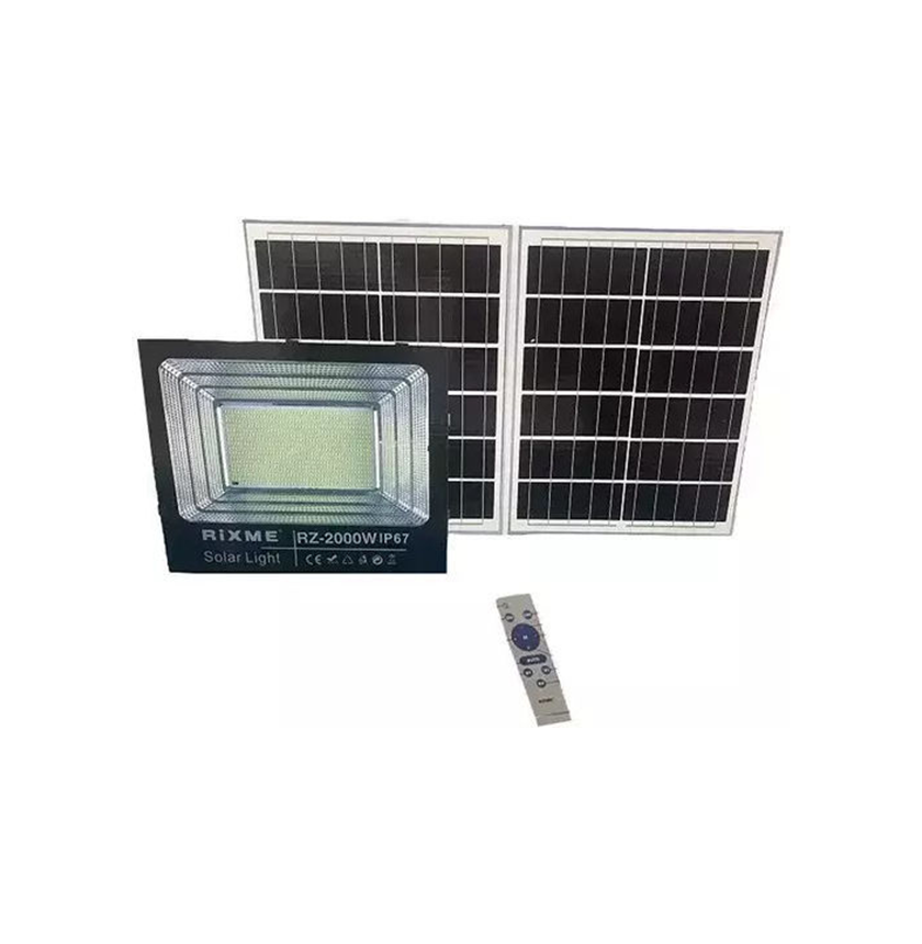 1 Στεγανός Ηλιακός Προβολέας LED με Τηλεχειριστήριο Rixme 2000W IP67 000-230-15075 52453518 - Image 1