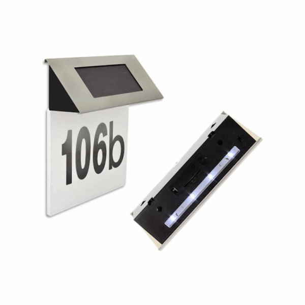 Επιτοίχιο Ηλιακό Φωτιστικό Αριθμού Οικίας με Φωτοκύτταρο 16.9x13.1εκ. APT-AG216 54546546