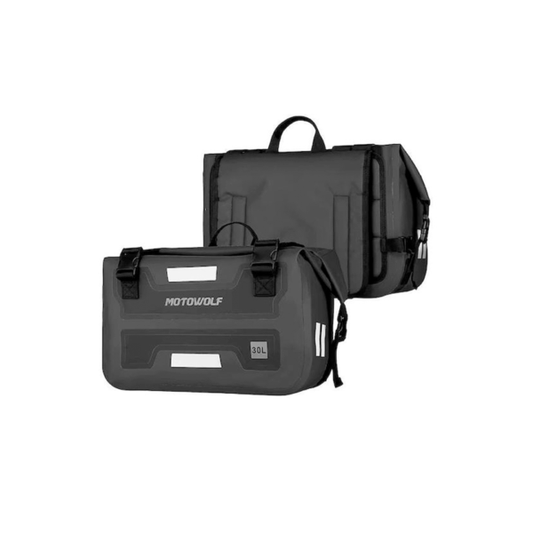 Σάκος Ουράς Μοτοσυκλέτας Side Bag 2x30L Μαύρος 2 Τεμάχια Motowolf MDL0720 55613404