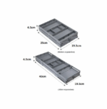 Επεκτεινόμενος Διοργανωτής Συρταριού 2 Επιπέδων Γκρι 00624 Oem 59589334 - Image 2