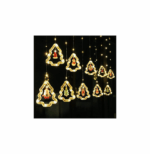 Χριστουγεννιάτικη Κουρτίνα LED Έλατα Θερμού Φωτισμού με Φιγούρες 3m Andowl Q-LED623 63692306 - Image 2