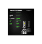 NovSight Λάμπες Αυτοκινήτου & Μοτοσυκλέτας H11 LED 6500K Ψυχρό Λευκό 12-24V 120W 2τμχ  32011333 - Image 2