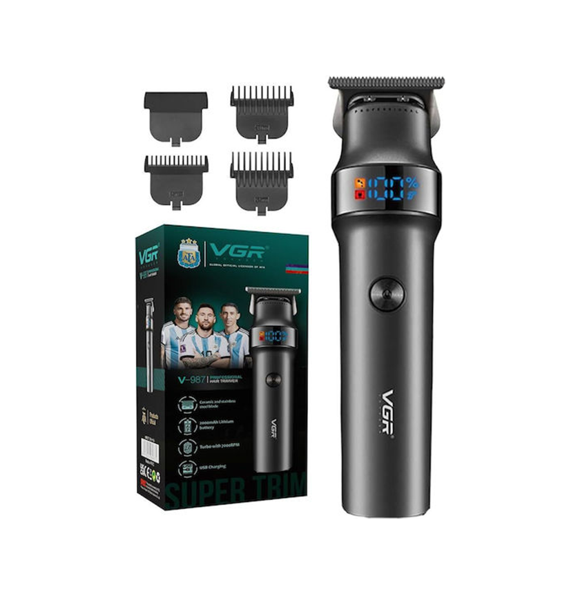 2 Επαγγελματικό Σετ Επαναφορτιζόμενης Κουρευτικής Μηχανής Μαύρο VGR V-987 - Image 1