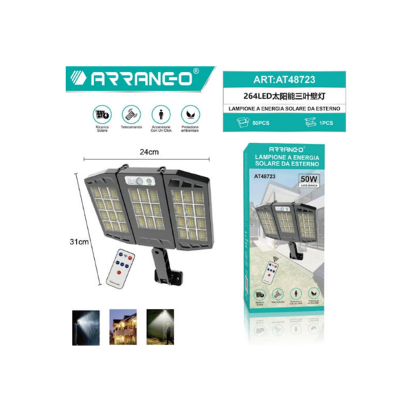 Ηλιακό Φωτιστικό Δρόμου 264 LED με Αισθητήρα Κίνησης