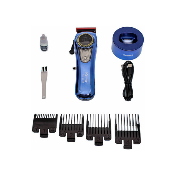 Επαναφορτιζόμενη Κουρευτική Μηχανή Μπλε Kemei KM-2242