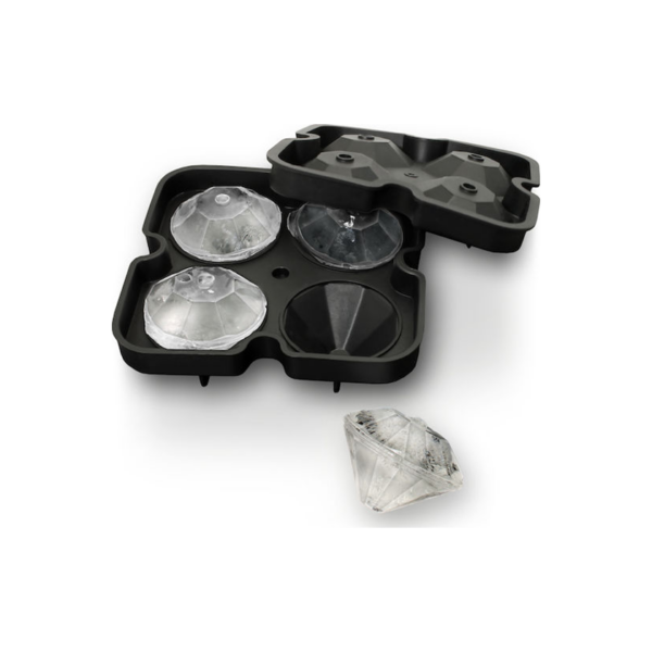 Παγοθήκη Διαμάντι από Σιλικόνη 4 Θέσεων Horecabar Μαύρη