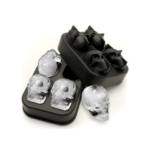 Skull Παγοθήκη Νεκροκεφαλή από Σιλικόνη 4 Θέσεων με Καπάκι