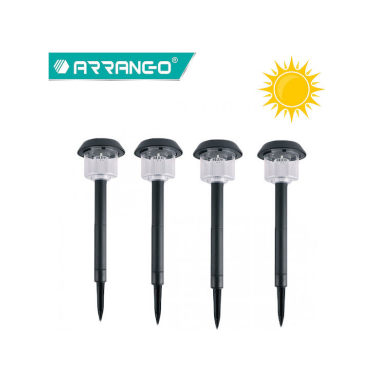 Ηλιακά Φωτιστικά Σετ Καρφωτά 4 Φανάρια με Φωτοκύτταρο IP65