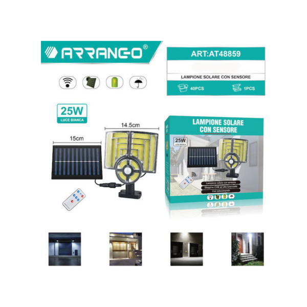 Ηλιακός Προβολέας LED με Πάνελ 25W Αισθητήρα Κίνησης