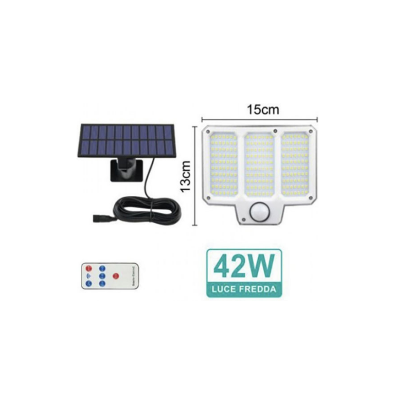 Επιτοίχιο Ηλιακό Φωτιστικό 42W με Τηλεχειριστήριο Arrango