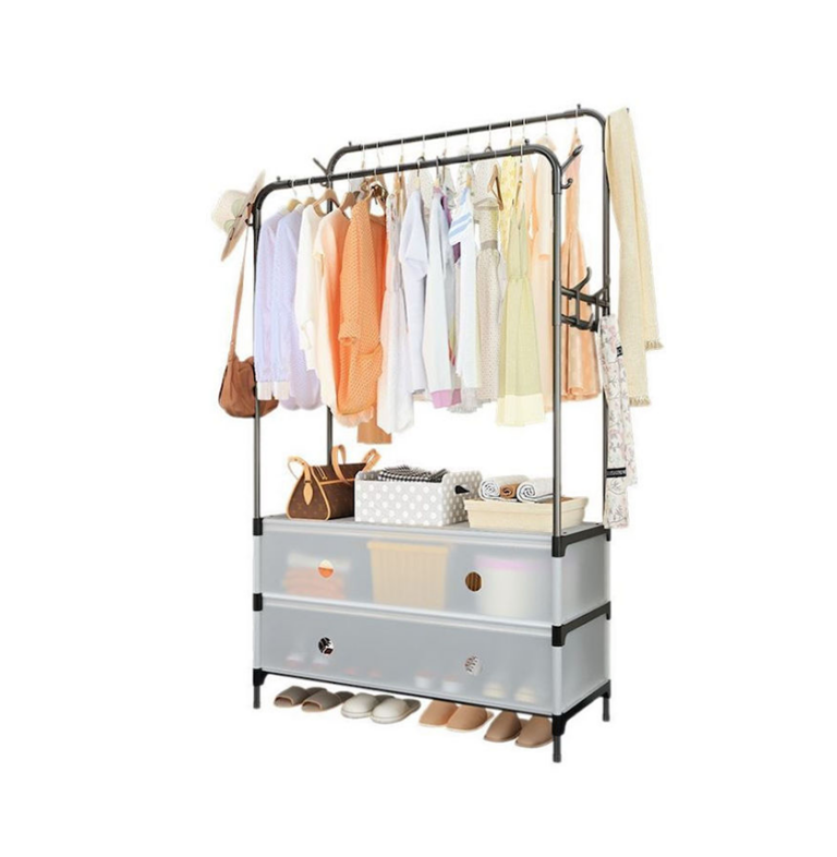 Κρεμάστρα Δαπέδου από Μέταλλο Πτυσσόμενη Μαύρη