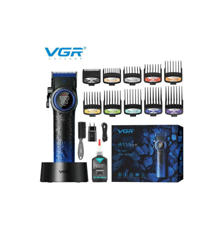 Επαγγελματική Επαναφορτιζόμενη Κουρευτική Μηχανή Μπλε VGR