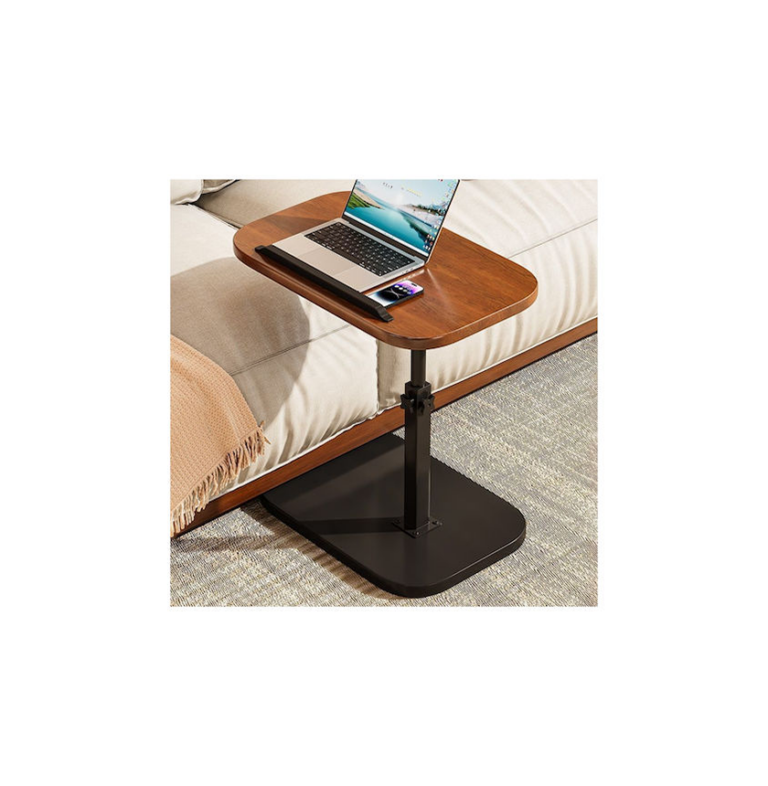 Ορθογώνιο Βοηθητικό Τραπεζάκι Ξύλινο Μαύρο/Καφέ Μ30xΠ40εκ.