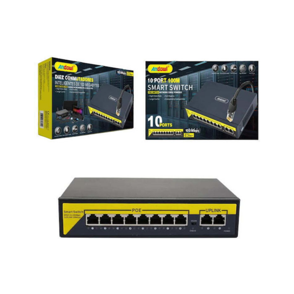 Διακόπτης Poe Δικτύου 10 Θύρες 100μ 100mbps